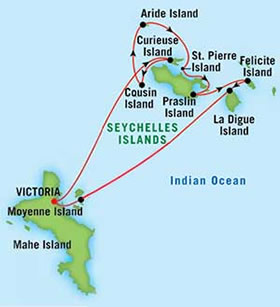 Seychelles Gay Cruise map