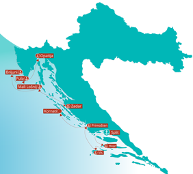 Northern Adriatic Croatia gay cruise map