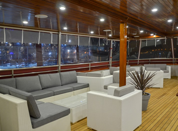 Adris ship lounge at night