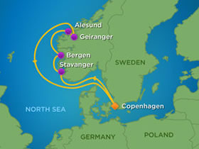 Norwegian Fjords gay cruise map