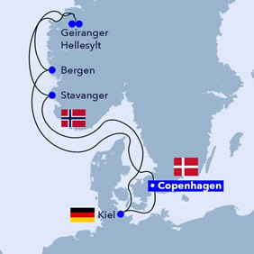 Norwegian Fjords gay cruise map