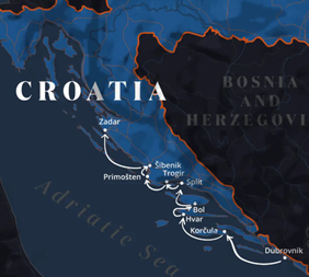 Croatia gay cruise map