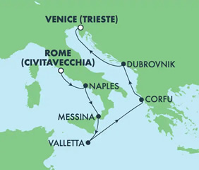 Mediterranean gay cruise map