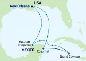 Vacaya Caribbean gay cruise map