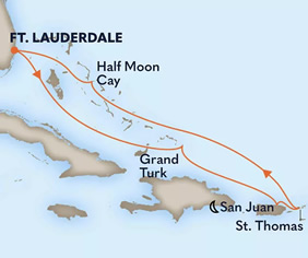 Vacaya Caribbean gay cruise map