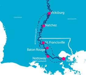 New Orleans Gay Cruise map
