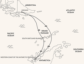 Antarctica gay cruise map