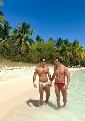 Caribbean gay couple cruise