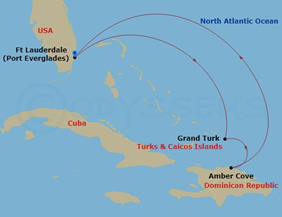 Country Western Caribbean gay cruise map