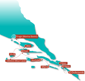 Croatia gay cruise map