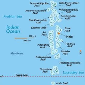 Maldives gay cruise map