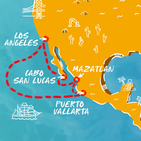Mexican Riviera gay cruise map