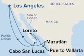 Mexican Riviera gay group cruise map