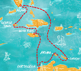 Out at Sea Caribbean gay cruise map