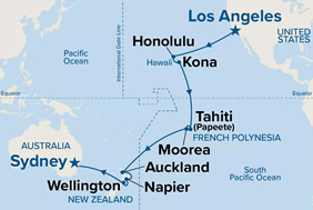 South Pacific gay cruise map