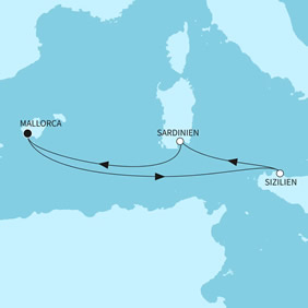Rainbow Mediterranean gay cruise map