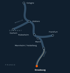 Rhine Christmas gay cruise map