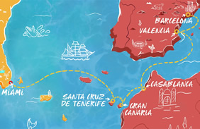 Virgin Transatlantic gay cruise map