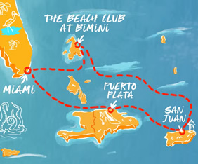 Virgin Caribbean gay cruise map
