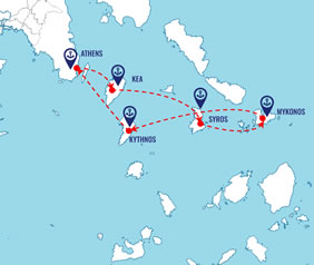 Mykonos Greece gay cruise map