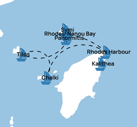 Rhodes Greece gay cruise map