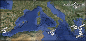 La Demence European Gay Cruise map