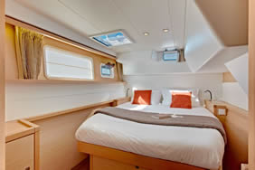 Gay sailing catamaran cabin