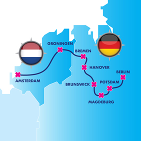 Berlin to Amsterdam gay cruise map