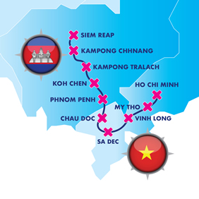 Mekong river gay cruise map