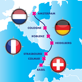 Rhine Christmas gay cruise map