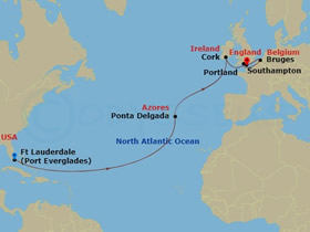Apex Transatlantic Cruise map