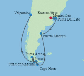 South America Gay Cruise map