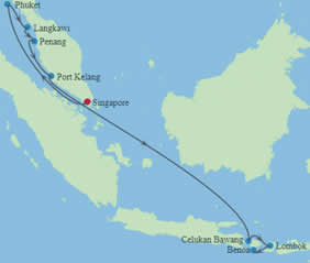 Singapore Bali Gay Cruise map