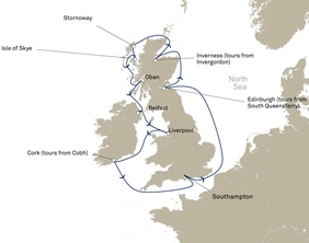 British Isles Gay Cruise map