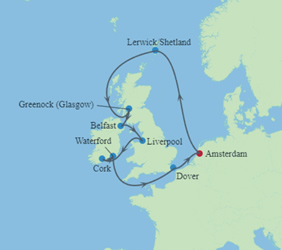 British Isles Pride Cruise map