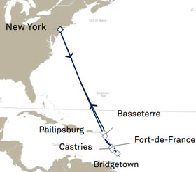 Christmas and New Year Caribbean Gay Group Cruise map