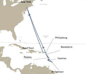 Christmas and New Year Caribbean Gay Group Cruise map