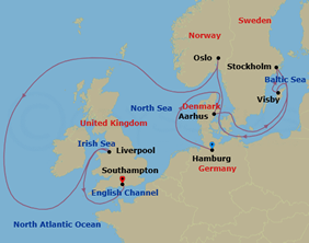 Cunard Baltic Gay Cruise map