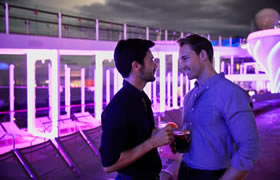 Celebrity Edge gay cruise pool nighttime