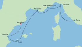 Celebrity Edge Mediterranean Cruise map