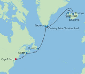 Greenland & Iceland Gay Cruise map