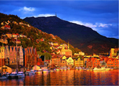 Iceland and Fjords Gay group cruise visiting Bergen, Norway