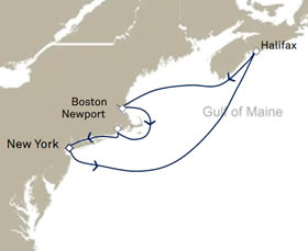New England & Canada Gay Group Cruise map