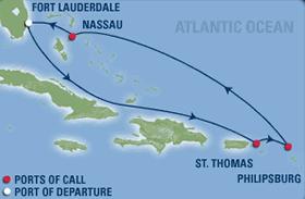 Eastern Caribbean Gay Group cruise map