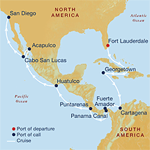 Panama Canal Gay Group Cruise on Celebrity's Infinity map