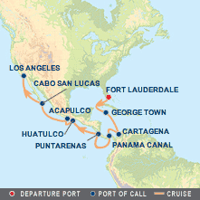 Panama Canal Gay Group Cruise on Celebrity's Infinity map