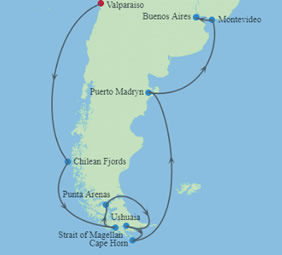 Patagonia & Argentina Gay Cruise map