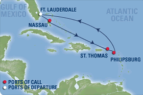 Post-Thanksgiving cruise to Caribbean on Allure of the Seas map