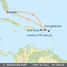Post-Thanksgiving cruise to Caribbean on Celebrity Eclipse map