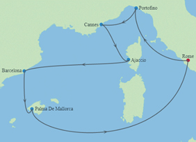 Celebrity Pride Mediterranean Cruise map